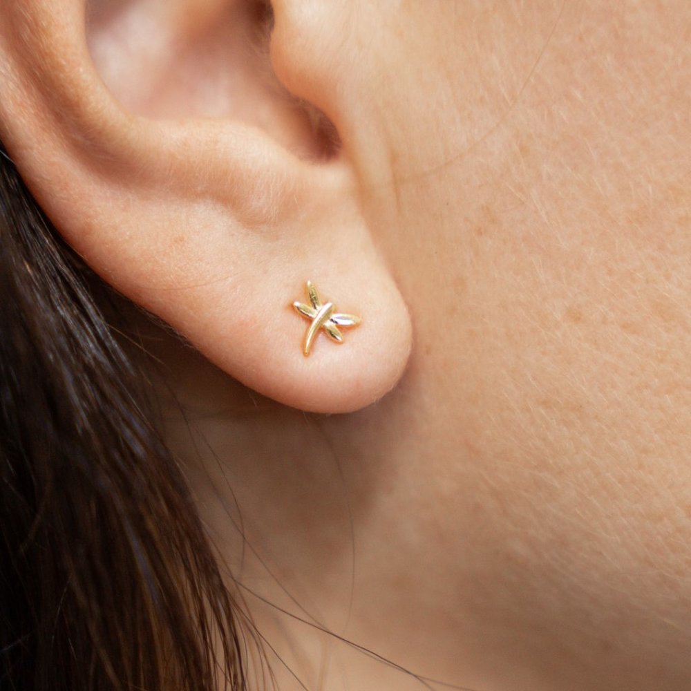 Gold Plated Dragonfly Studs